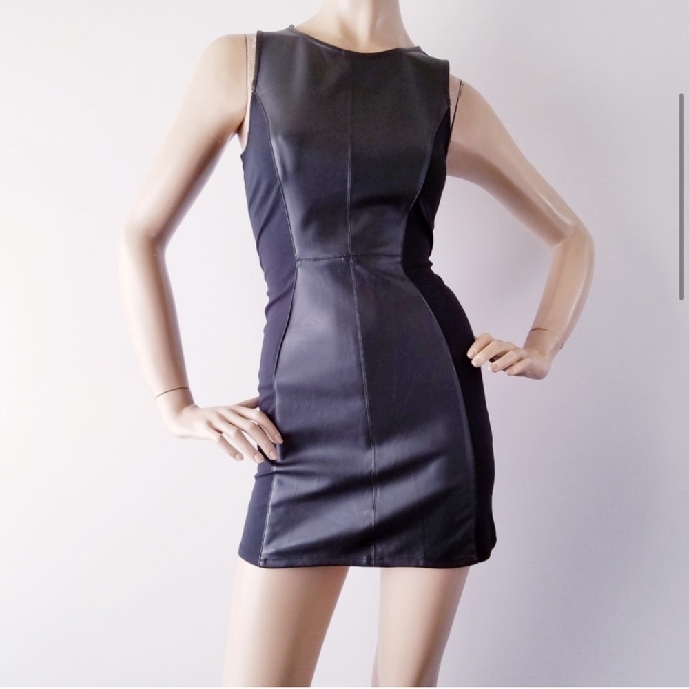 H&M - Divided Short Leather Panel Dress - OBO